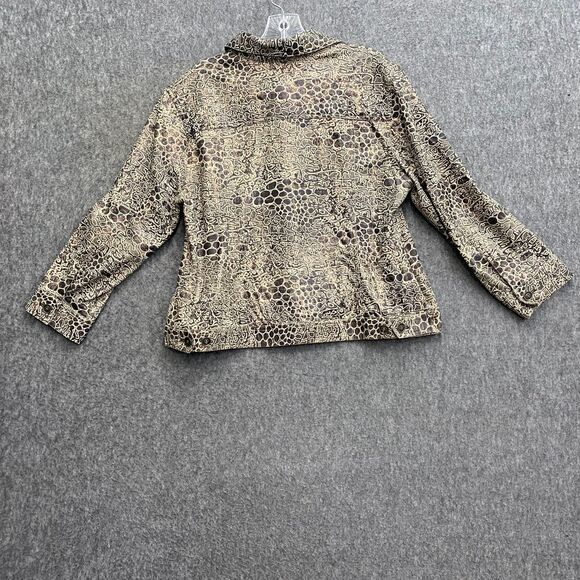 Ruby Rd. Women's 14 Animal‎ Print Button-Up Jacket Blazer Textured Pattern - Picture 8 of 8